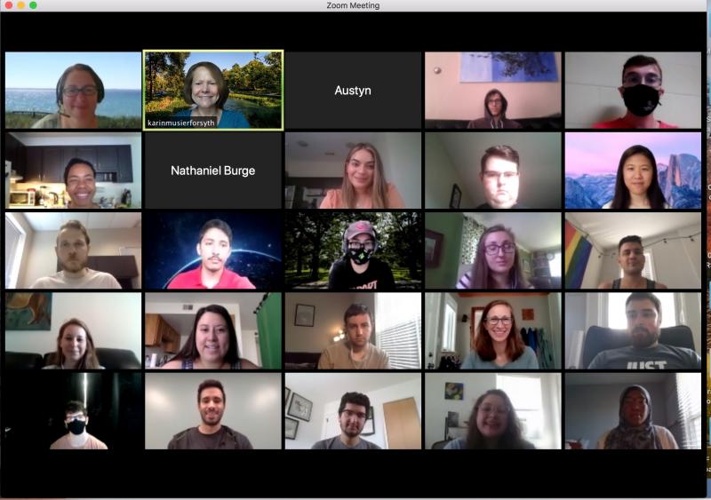 Screenshot of CMBP Trainees attending the Autumn 2020 orientation meeting on Zoom