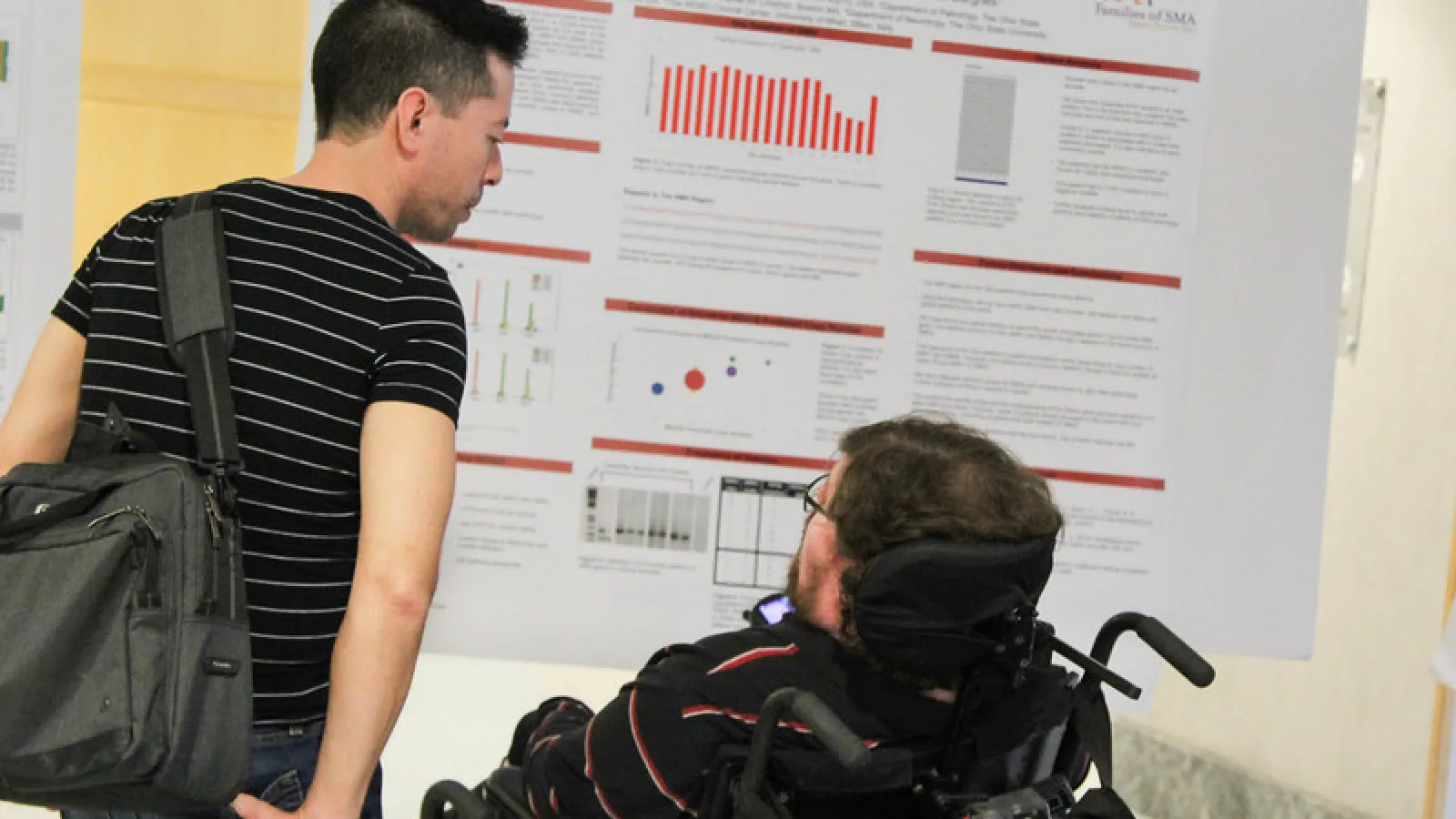 Students presenting research posters