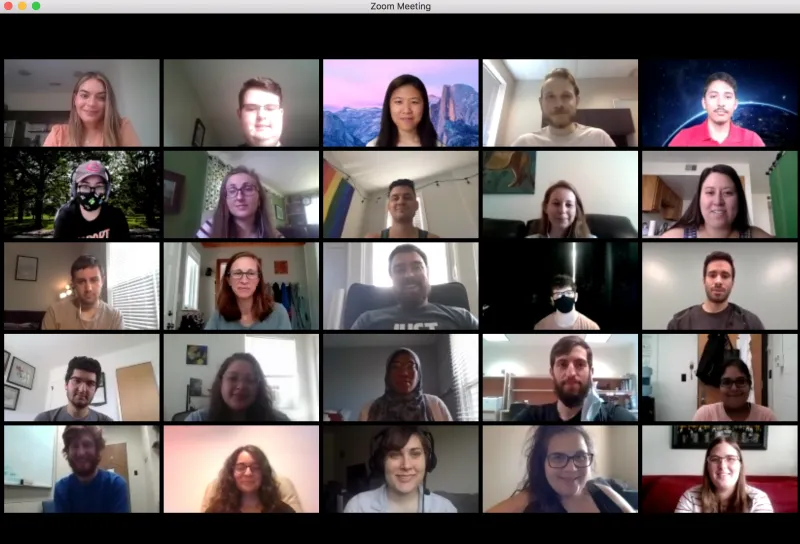 Screenshot of CMBP Trainees attending the Autumn 2020 orientation meeting on Zoom
